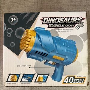 Dinosaurs Bubble Gun - Blue and Gold
